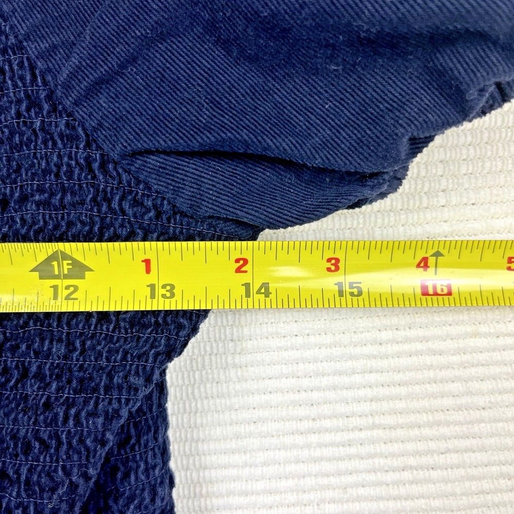 American Eagle Navy ‎ Corduroy Puff Sleeve Smocked Top SZ Med Cottagecore Preppy - Picture 5 of 10